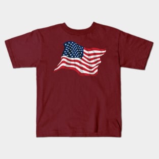 American Pride USA Flag Waving Kids T-Shirt